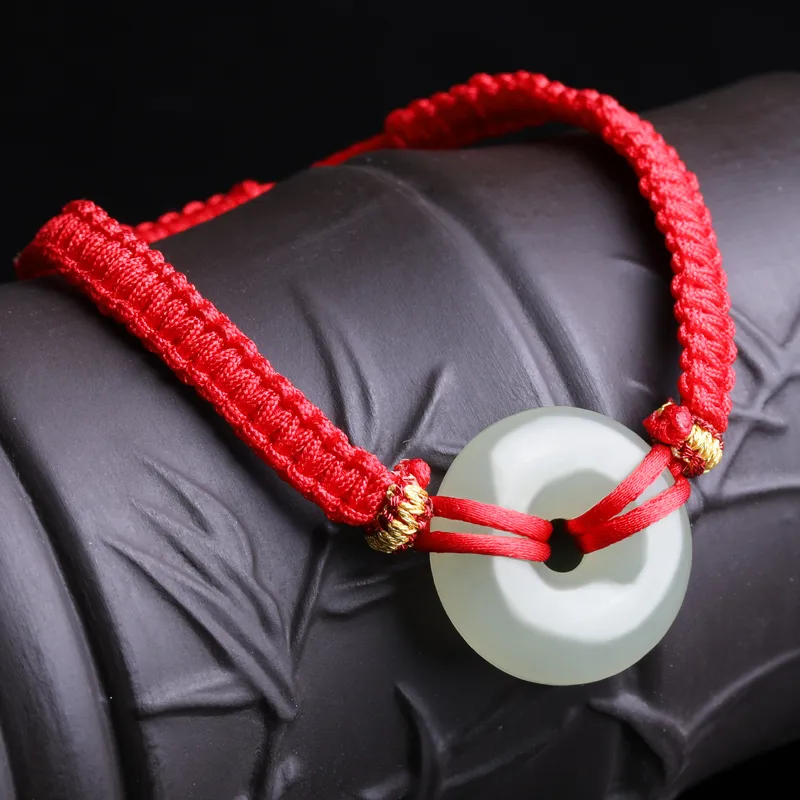 Cardamom Time Hetian Jade Bracelets Pale Greenish White Jade Unisex-7