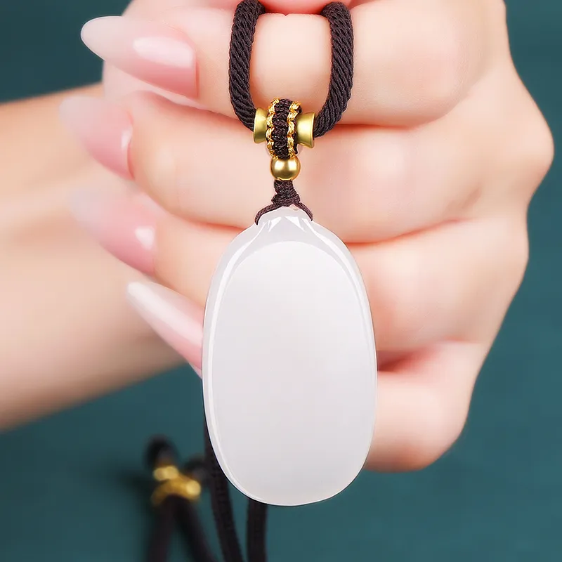 Cardamom Time Hetian Jade Necklaces White Jade Unisex-4