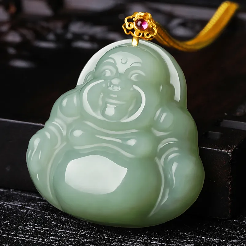 Cardamom Time Hetian Jade Pendants Pale Greenish White Jade Unisex-2