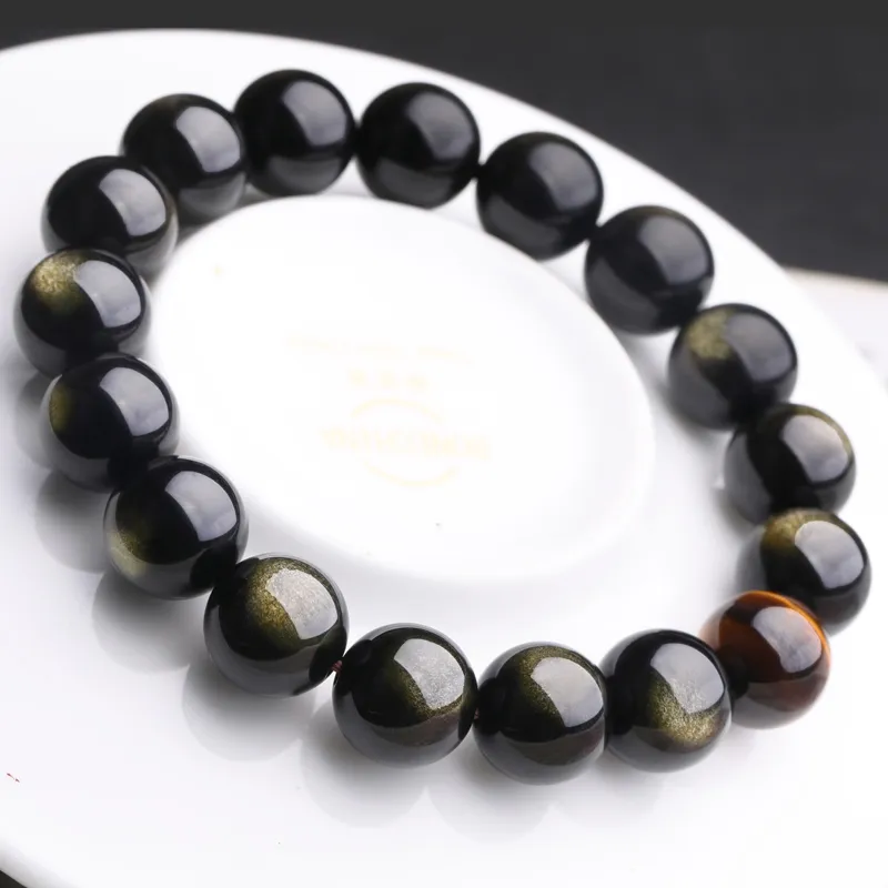 Yeon yun Jewelry Obsidian Jade Bracelets Unisex-5