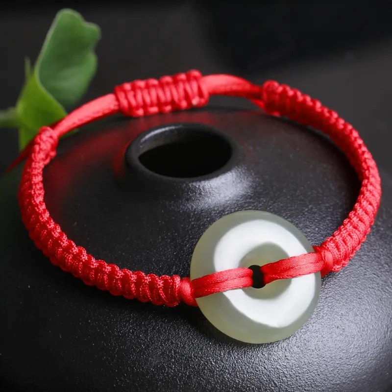 Cardamom Time Hetian Jade Bracelets Pale Greenish White Jade Unisex-2