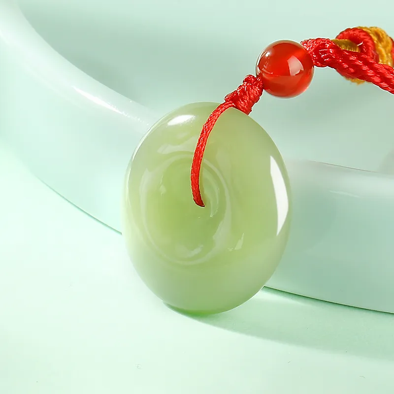 Cardamom Time Hetian Jade Pendants Pale Greenish White Jade Unisex-2