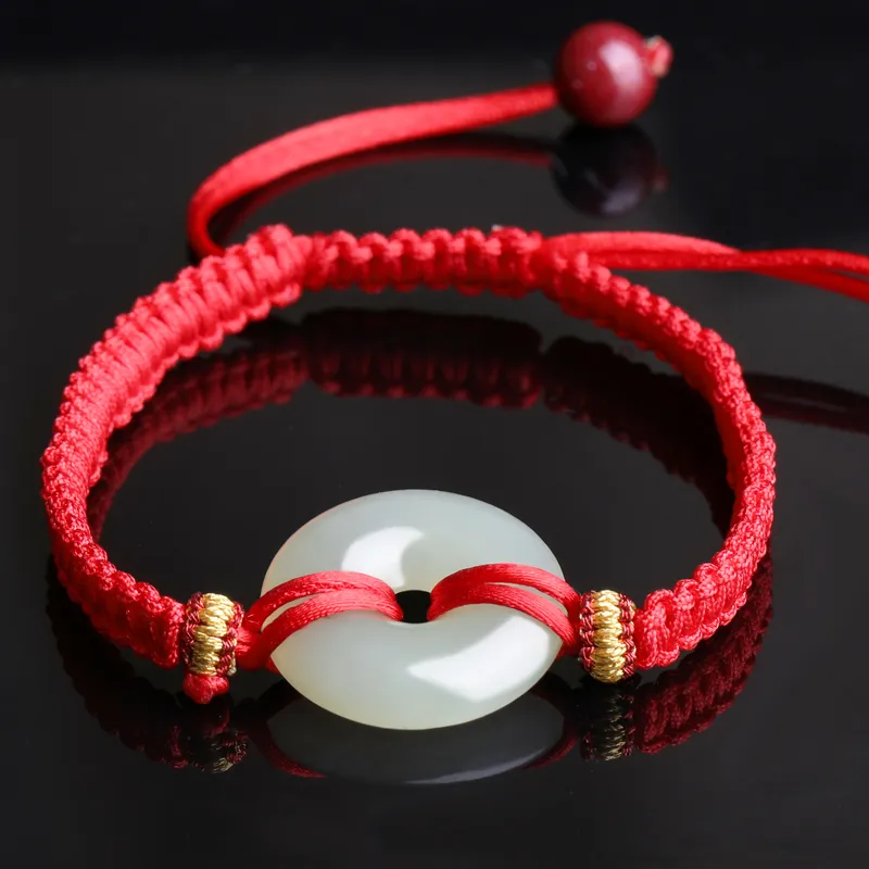 Cardamom Time Hetian Jade Bracelets Pale Greenish White Jade Unisex-10