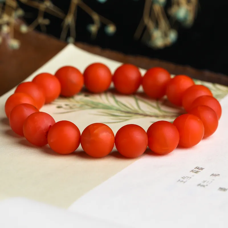 Yeon yun Jewelry Southern Red Agate Fine Jade Bracelets Unisex 10 11mm-4