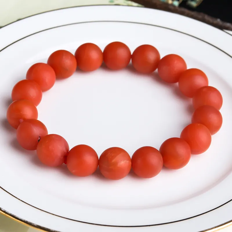 Yeon yun Jewelry Southern Red Agate Fine Jade Bracelets Unisex 10 11mm-2