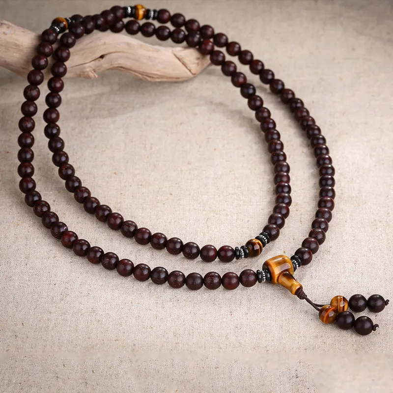 Yeon yun Jewelry Small Leaf Red Sandalwood Bracelets Unisex-3