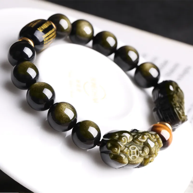 Yeon yun Jewelry Obsidian Bracelets Unisex-1