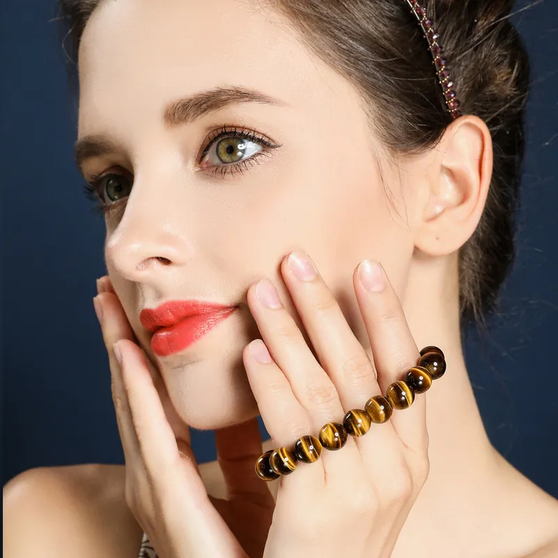 Yeon yun Jewelry Tiger's Eye Stone Bracelets Unisex-2