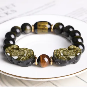 Yeon yun Jewelry Obsidian Bracelets Unisex