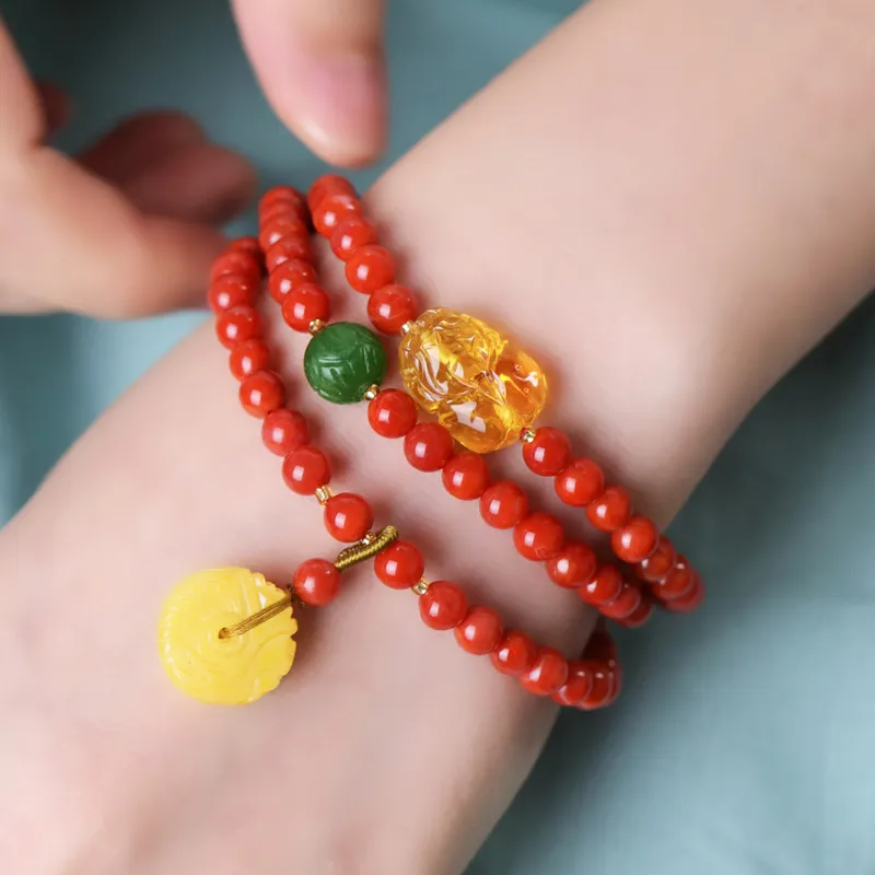 Cardamom Time South Red Agate Bracelets Unisex-1