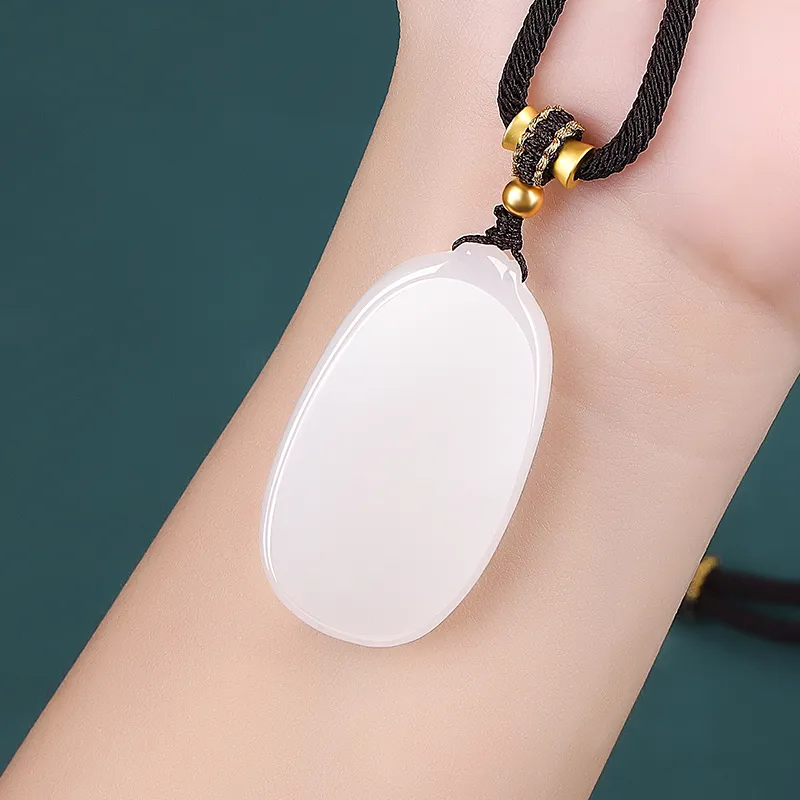 Cardamom Time Hetian Jade Necklaces White Jade Unisex-5