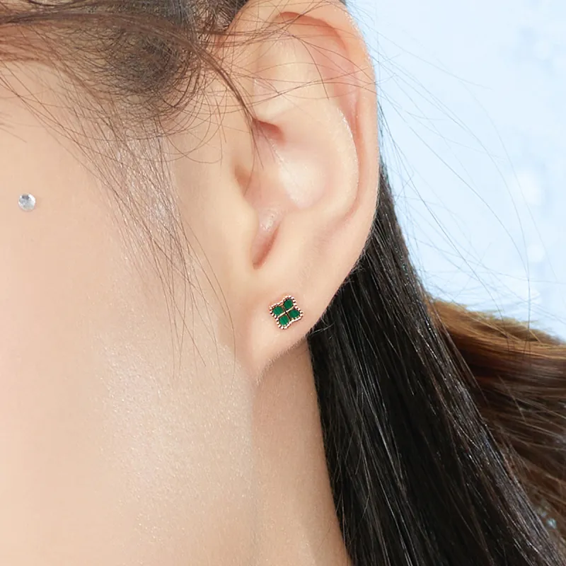 LUKFOOK JEWELLERY Malachite Stud Earrings Women's-2