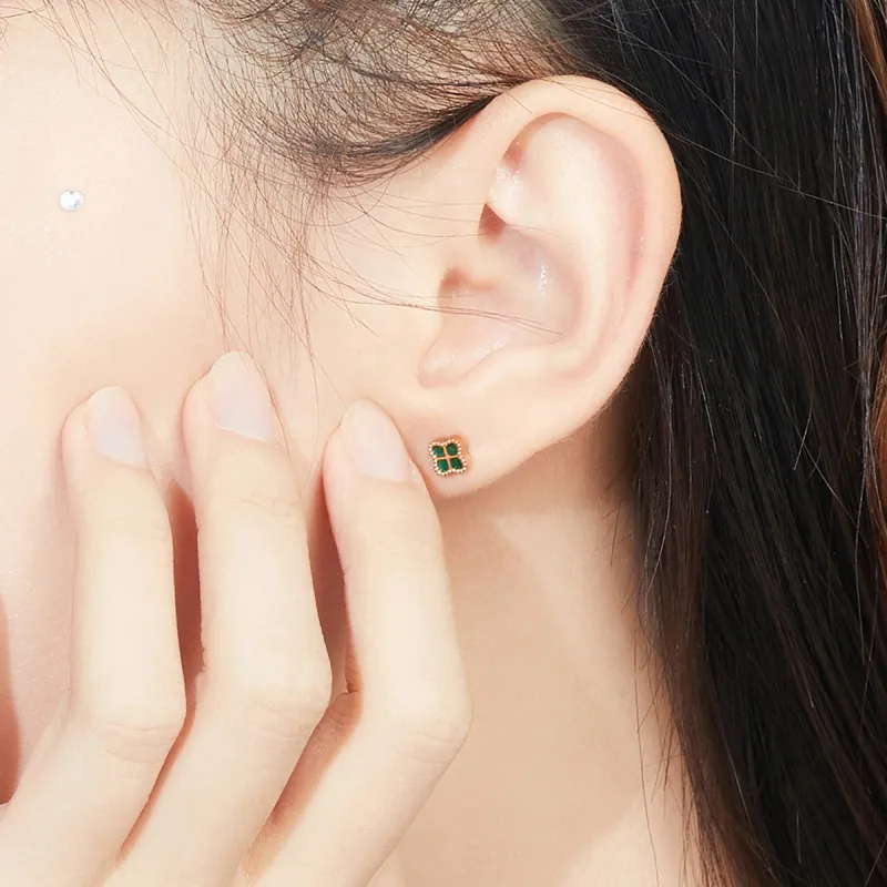 LUKFOOK JEWELLERY Malachite Stud Earrings Women's-4