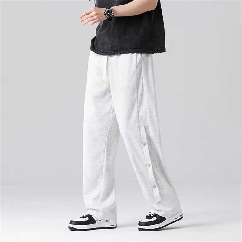 CELUCASN Casual Pants Unisex Light Heather Gray-5