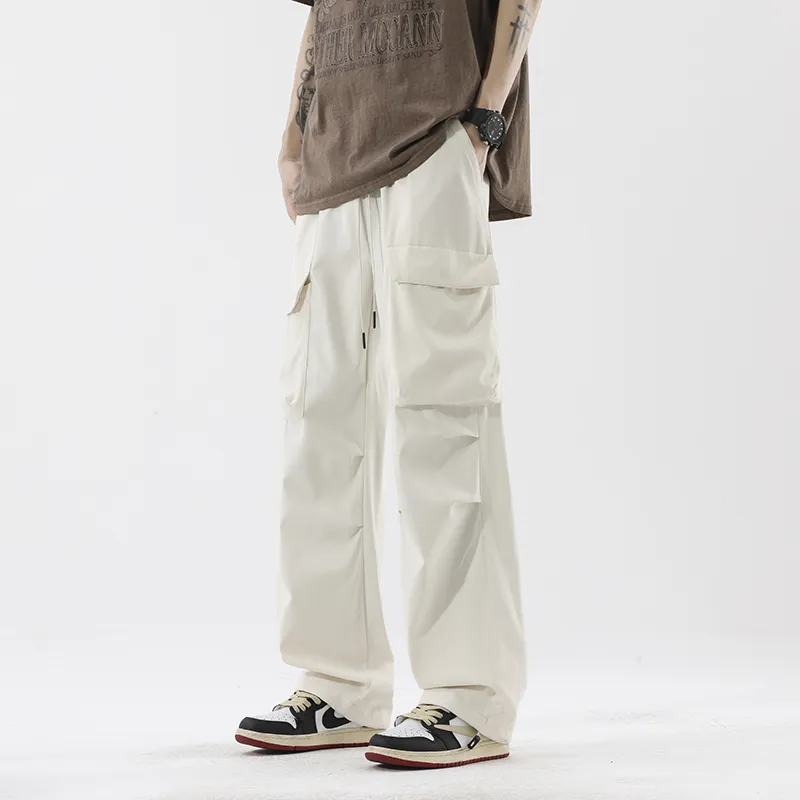 CELUCASN Casual Pants Unisex White-8