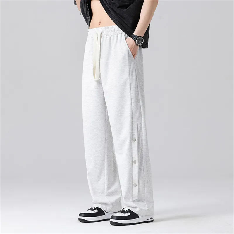 CELUCASN Casual Pants Unisex Light Heather Gray-4