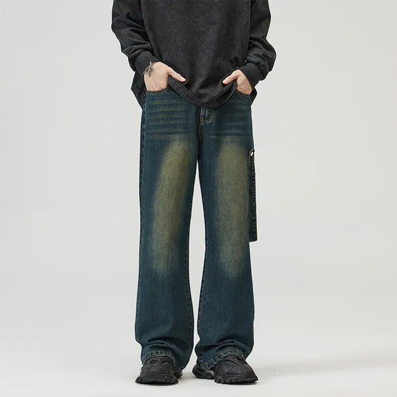 CELUCASN Jeans Unisex Vintage Green-2
