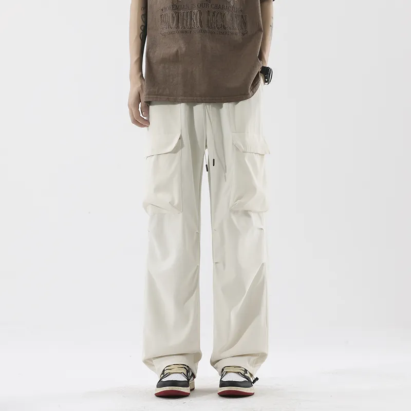 CELUCASN Casual Pants Unisex White-9