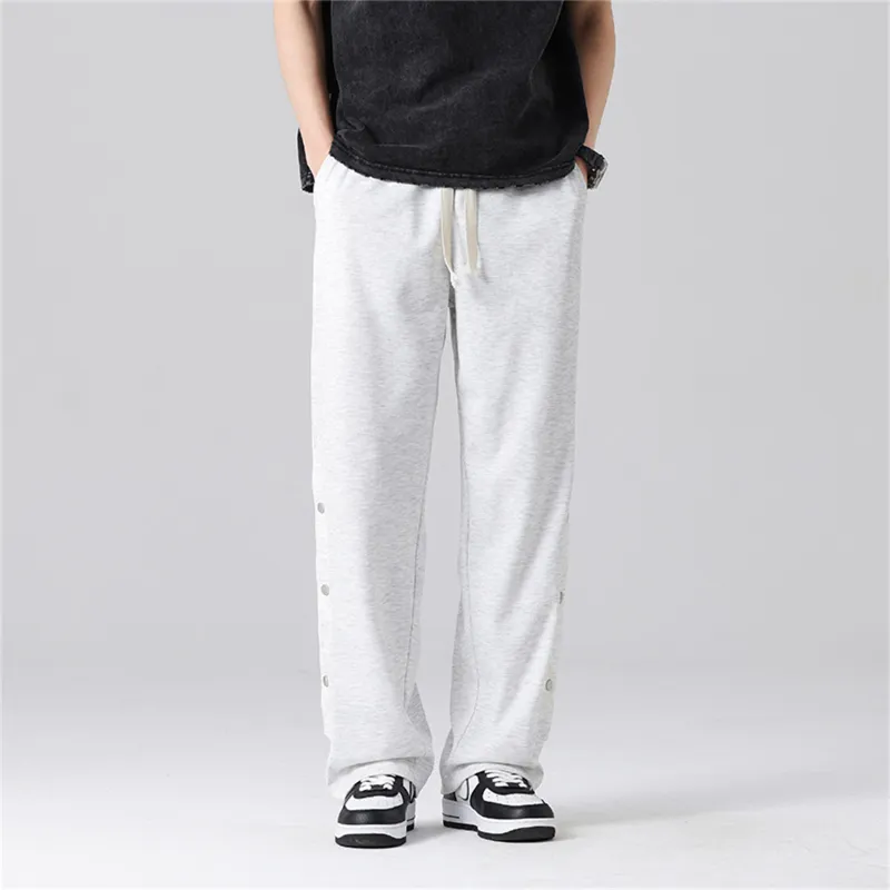 CELUCASN Casual Pants Unisex Light Heather Gray-2