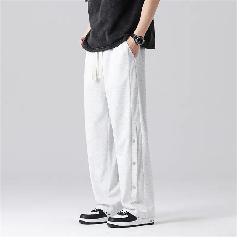 CELUCASN Casual Pants Unisex Light Heather Gray-3