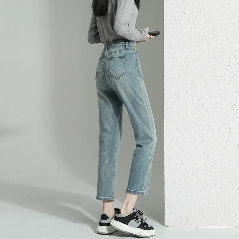 HELEH Versatile Jeans With Fishtail Flare Autumn Style Women's-2