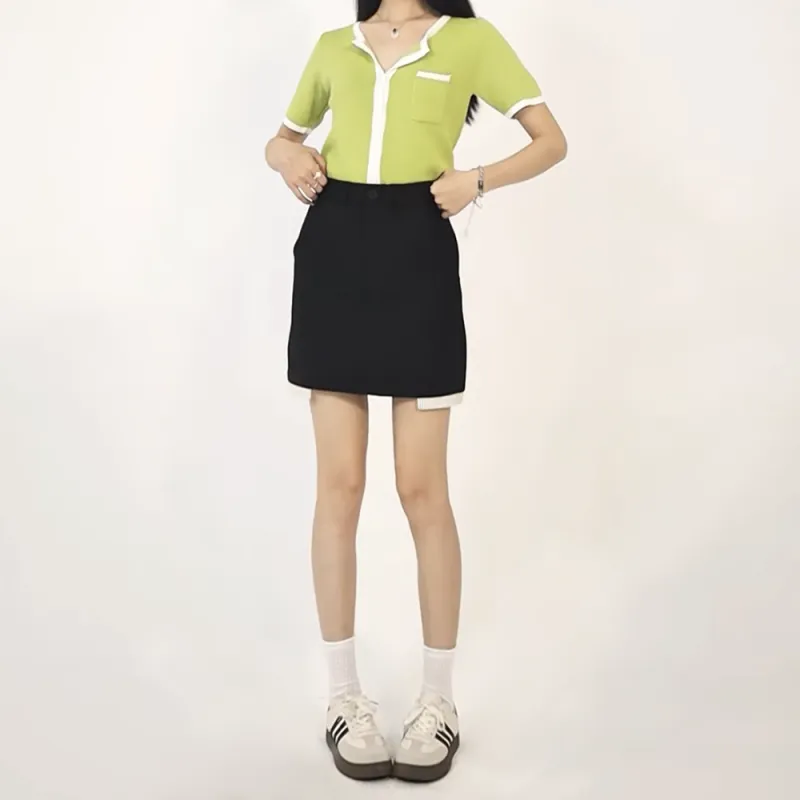 HELEH Casual Short Skirts Women's Black-2