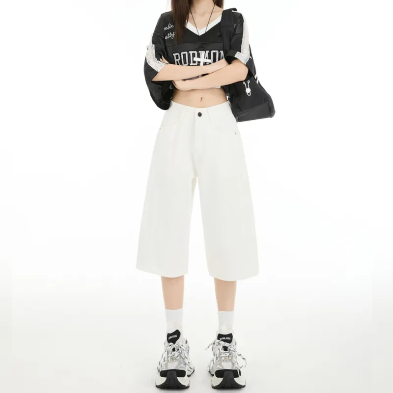 HELEH Denim Shorts Women's White-2