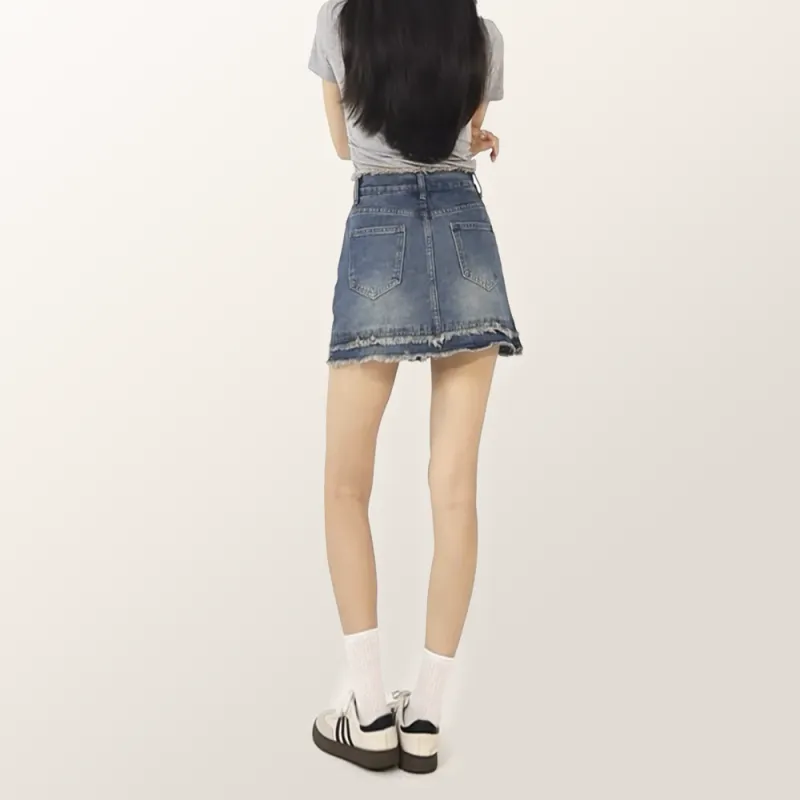 HELEH Denim Short Skirts Women's-6