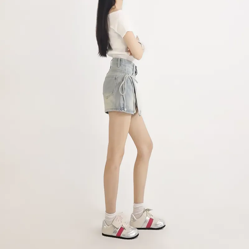 HELEH Denim Short Skirts Women's Light Blue-2