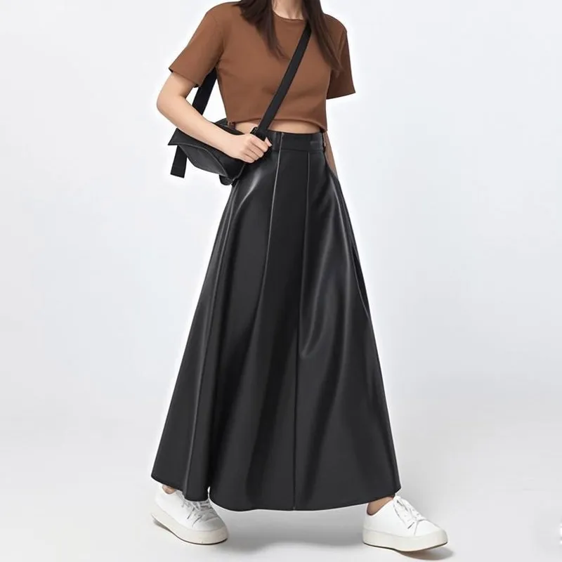 HELEH Leather Long Skirts Women's-1