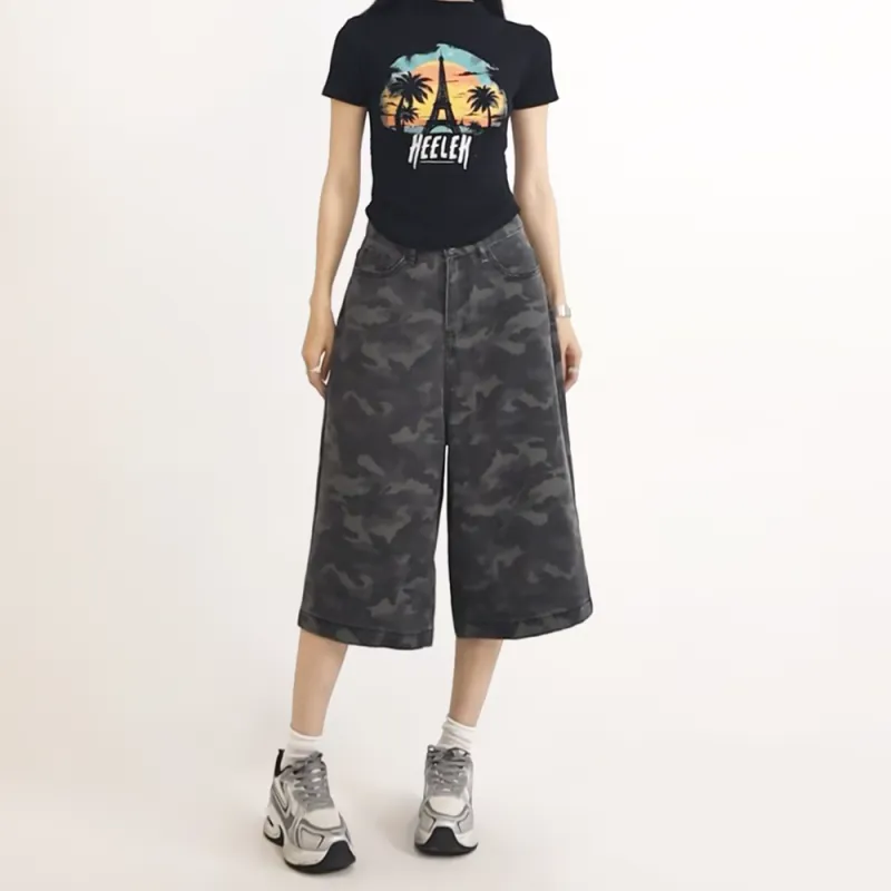 HELEH Denim Shorts Women's Camouflage-2