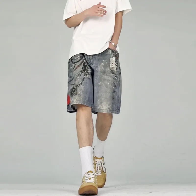 HELEH Denim Shorts Unisex Vintage Blue-3