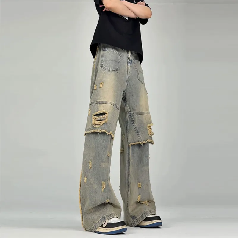 HELEH Jeans Unisex Distressed Color-1