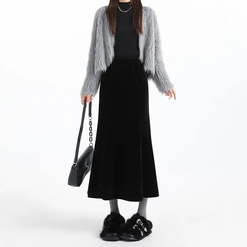 HELEH Casual Long Skirts Women's Black-2