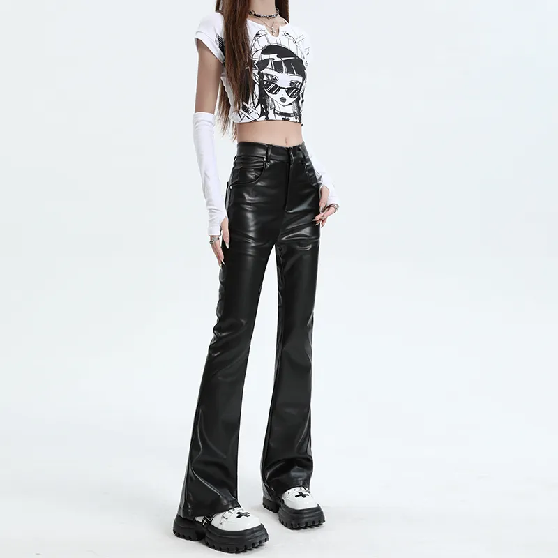 HELEH Leather Pants Women's Black-5