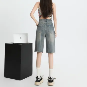 HELEH Denim Shorts Women's Nostalgic Blue