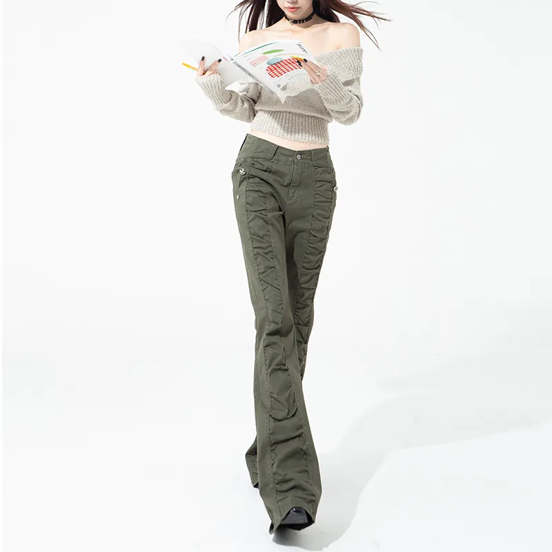 HELEH Jeans Women's Olive Green-2