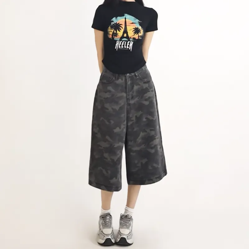 HELEH Denim Shorts Women's Camouflage-3