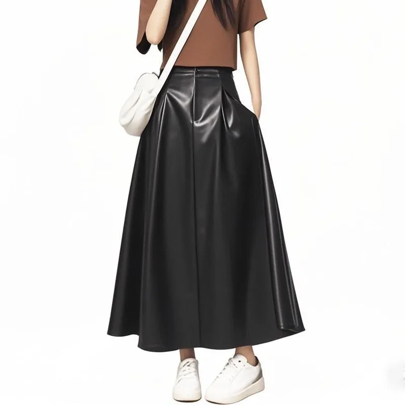 HELEH Leather Long Skirts Women's-2