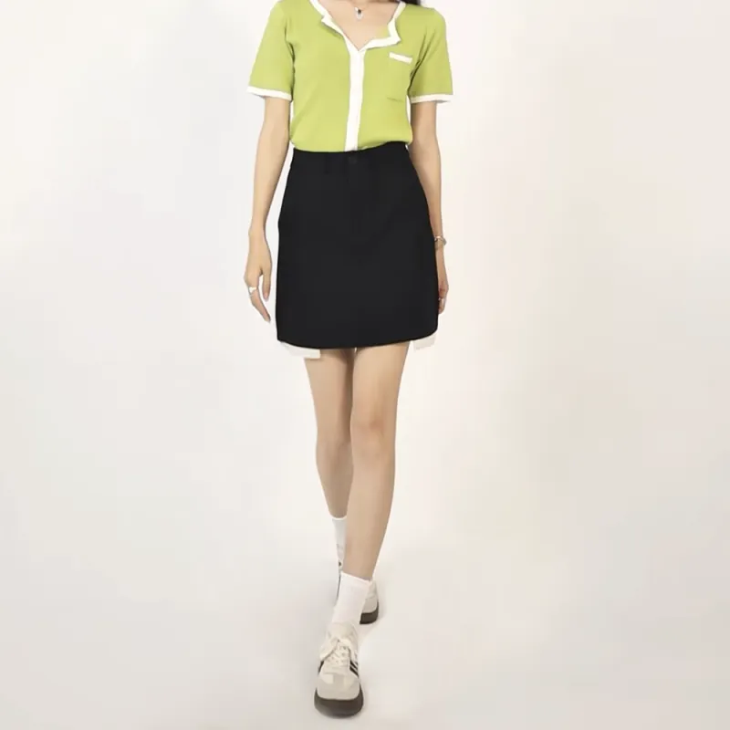 HELEH Casual Short Skirts Women's Black-4