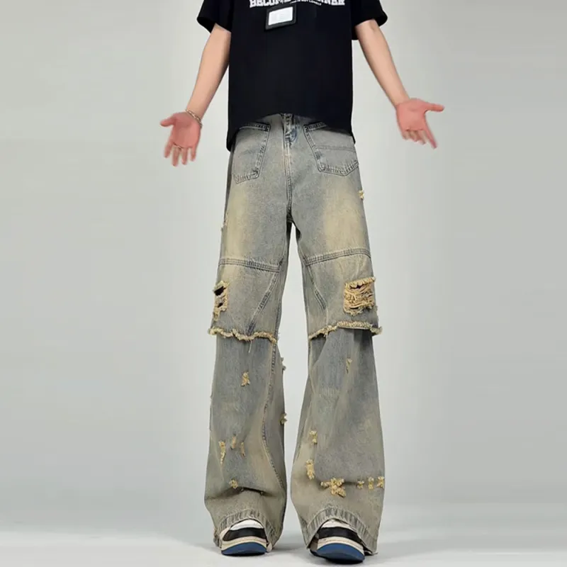 HELEH Jeans Unisex Distressed Color-2