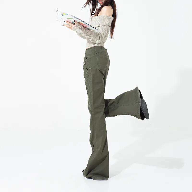 HELEH Jeans Women's Olive Green-3