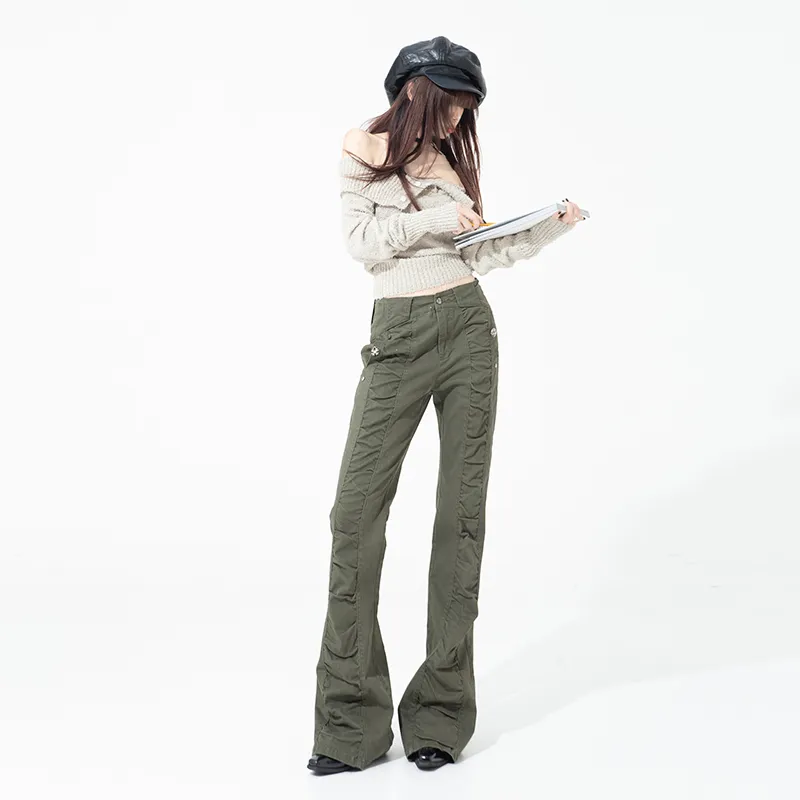 HELEH Jeans Women's Olive Green-4