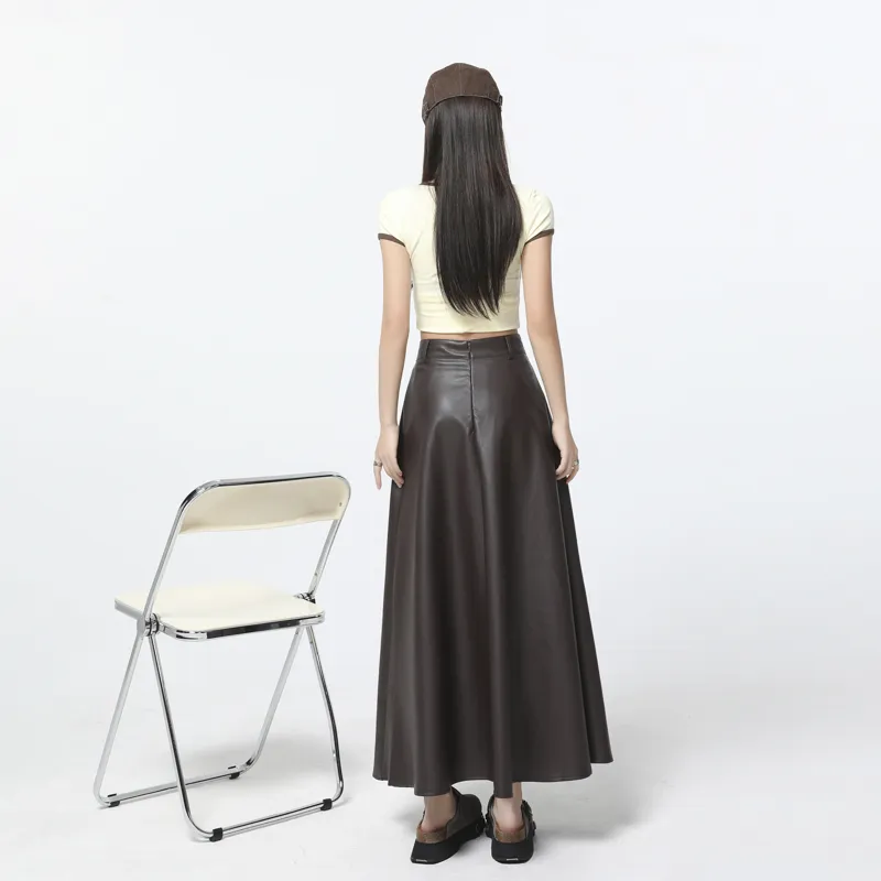 HELEH Leather Long Skirts Women's-8