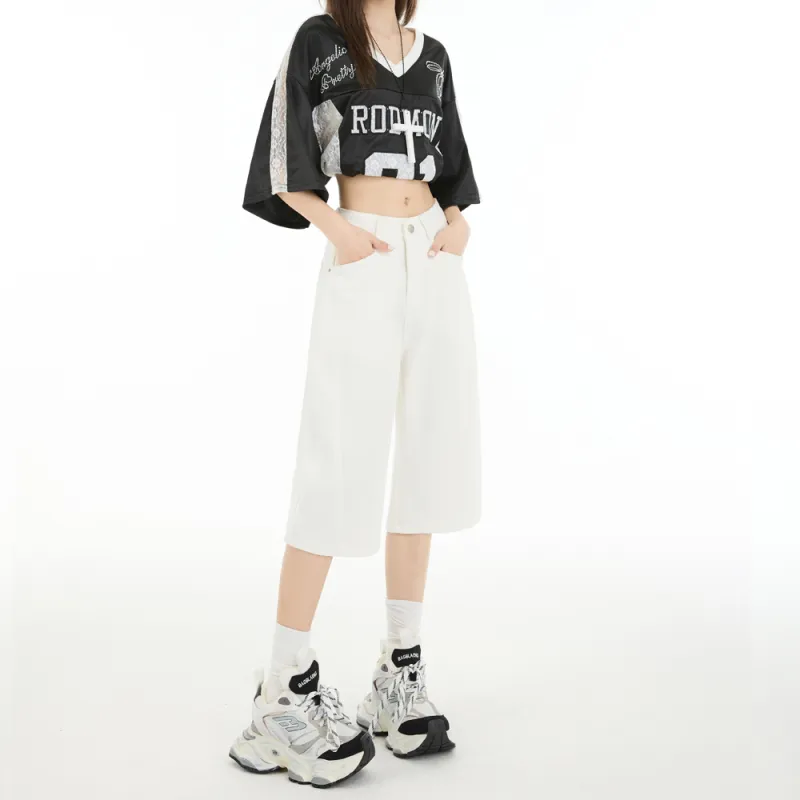 HELEH Denim Shorts Women's White-1