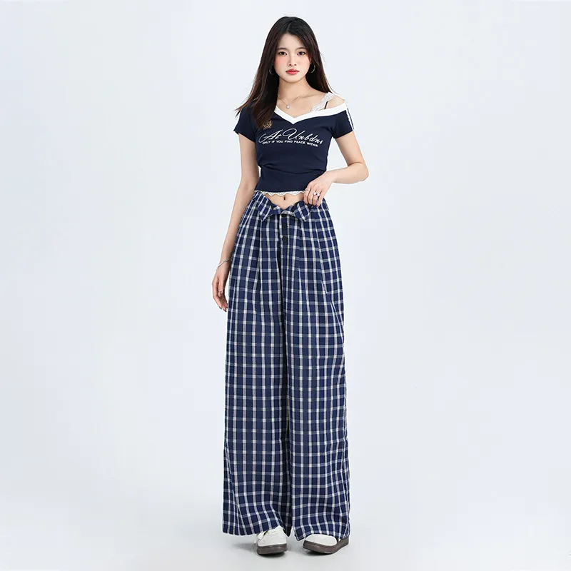 HELEH Casual Pants Women's Blue-2