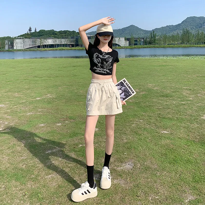 HELEH Cargo Short Skirts Women's-16