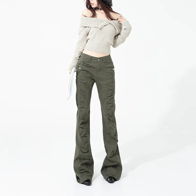 HELEH Jeans Women's Olive Green-1