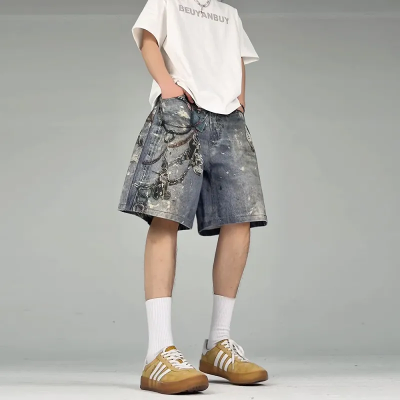 HELEH Denim Shorts Unisex Vintage Blue-4