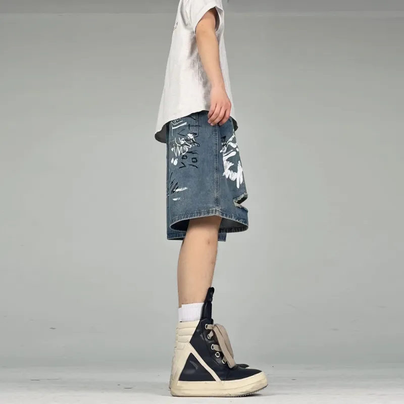 HELEH Denim Shorts Unisex Dark Blue-3